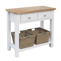 See more information about the Lucerne Console Table Oak White 1 Shelf 2 Drawers