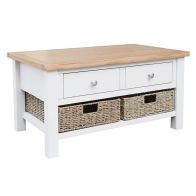See more information about the Lucerne Oak White 2 Drawer Coffee Table