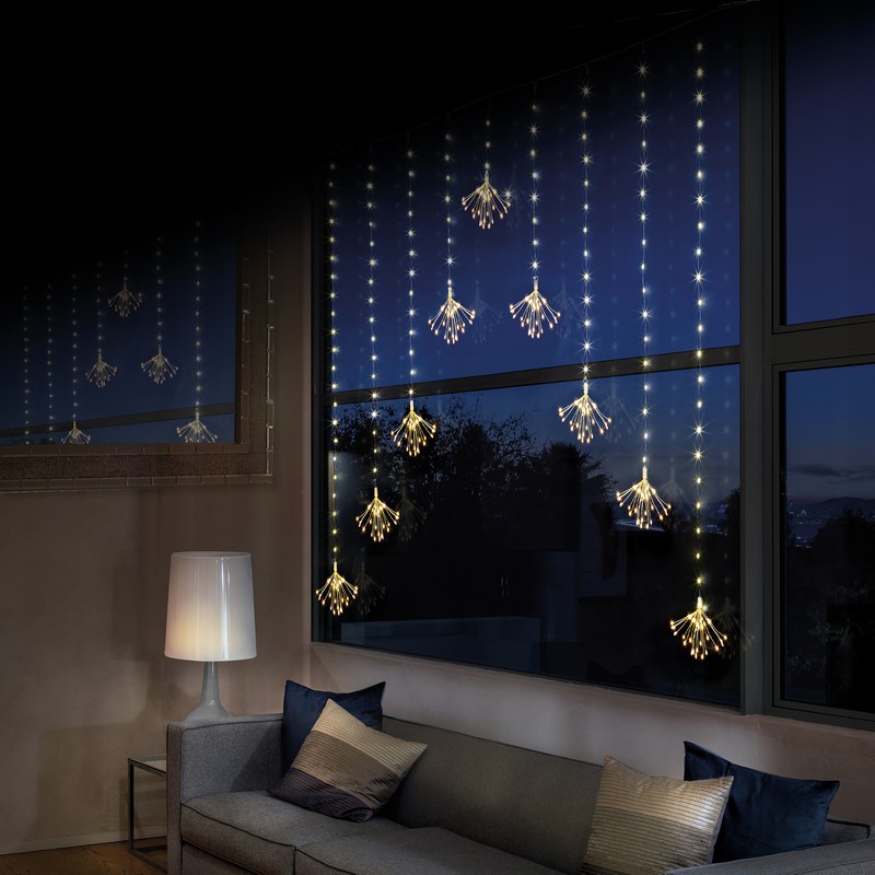 Christmas Curtain Light Warm White Outdoor 483 LED - 1.2cm