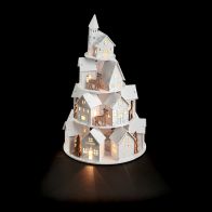 See more information about the 4 Layer White House Christmas Decoration - 16 Warm White LEDs