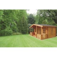 See more information about the Shire Lydford 11' 9" x 13' 8" Apex Log Cabin - Premium 28mm Cladding Tongue & Groove