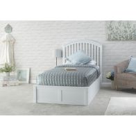 See more information about the Madrid Single Ottoman Bed Wood & Fabric White 3 x 7ft