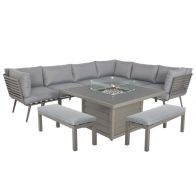 See more information about the Mayfair Garden Corner Sofa by Royalcraft - 10 Seats Grey Cushions