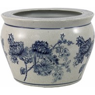 See more information about the Planter Ceramic Blue & White with Flower Pattern - 25.3cm