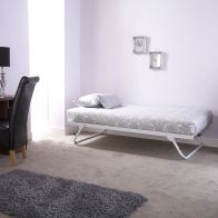 See more information about the Madison Single Trundle Bed White Metal