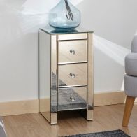 See more information about the Venetian Mirrored Slim Chest Of 3 Drawers
