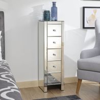 See more information about the Venetian Slim Chest of Drawers Mirrored 5 Drawers