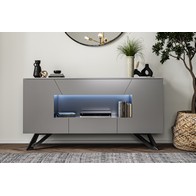 See more information about the Weston Large Sideboard Dark Grey 2 Doors 5 Shelves 2 Drawers