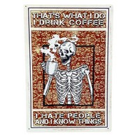 See more information about the Coffee Skeleton Sign Metal Wall Mounted - 41cm