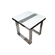 See more information about the Merrion Side Table Stanless Steel Mirrored 1 Shelf