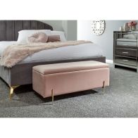 See more information about the Mystica Large Ottoman Wood & Fabric Pink 1 Door