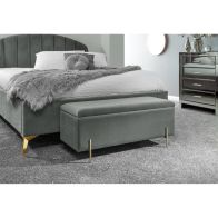 See more information about the Mystica Large Ottoman Wood & Fabric Grey 1 Door
