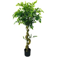 See more information about the Twisted Trunk Ficus Tree Artificial Plant Green - 137cm