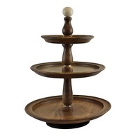 See more information about the Country Cottage Cake Stand Wood - 38cm