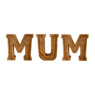 See more information about the Mum Letters Wood with Embossed Pattern - 56.5cm