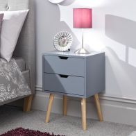 See more information about the Nyborg Bedside Table Dark Grey 2 Drawers