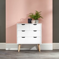 See more information about the Nyborg Tall Chest of Drawers White 4 Drawers