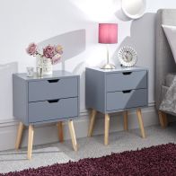 See more information about the Nyborg Bedside Dark Grey 2 Drawers - Set of 2