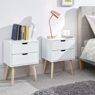 See more information about the 2 Nyborg Bedside Tables White 2 Drawers