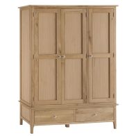 See more information about the Bayview Large Wardrobe Oak 3 Door 2 Drawer