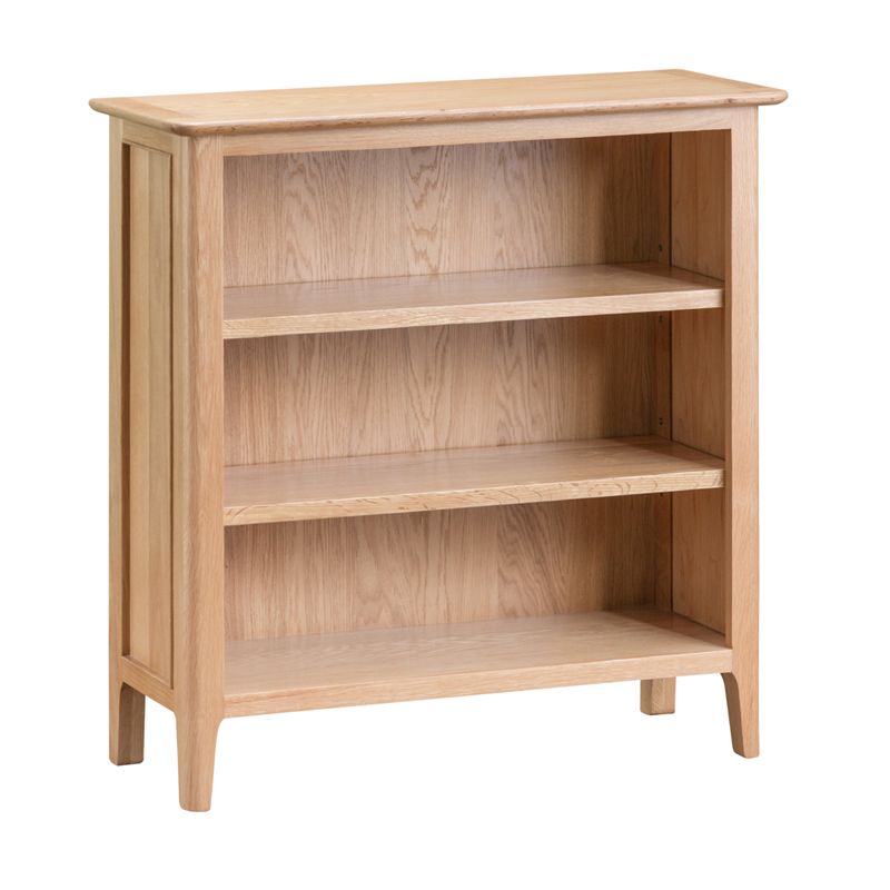 Bayview Small Wide Bookcase Oak 3 Shelf