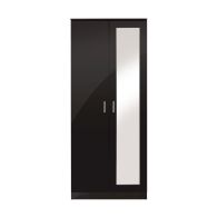 See more information about the Ottawa Wardrobe Black 2 Door With Mirror
