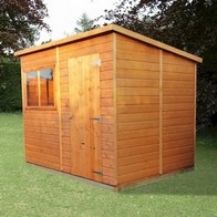 See more information about the Shire Value 8' 4" x 6' Pent Shed - Premium Coated Overlap