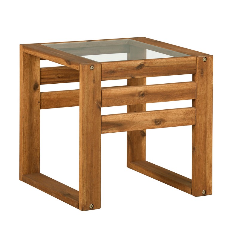 Conservatory Coffee Table Wood & Glass Light Brown