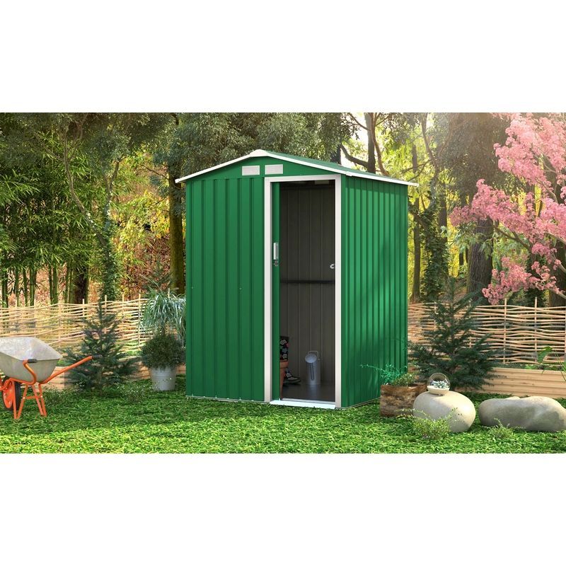 Classic Oxford Garden Metal Shed by Royalcraft - Green 1.5 x 1.3M