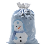 See more information about the Christmas Snowman Sack Blue & White - 85cm