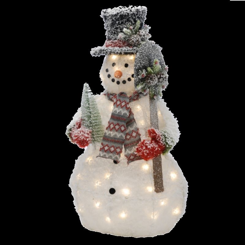 Buy Festive 40 LED Warm White Static Indoor 90cm Tall Merry Snowman ...