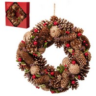 See more information about the Wreath Christmas Decoration Green & Red - 36cm 