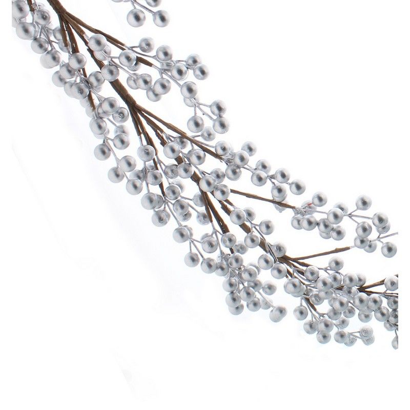 Berries Garland Christmas Decoration Silver - 130cm 