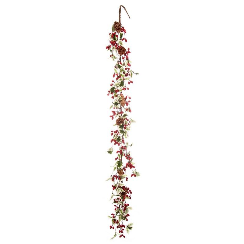 Berries & Holly Garland Christmas Decoration - 150cm 