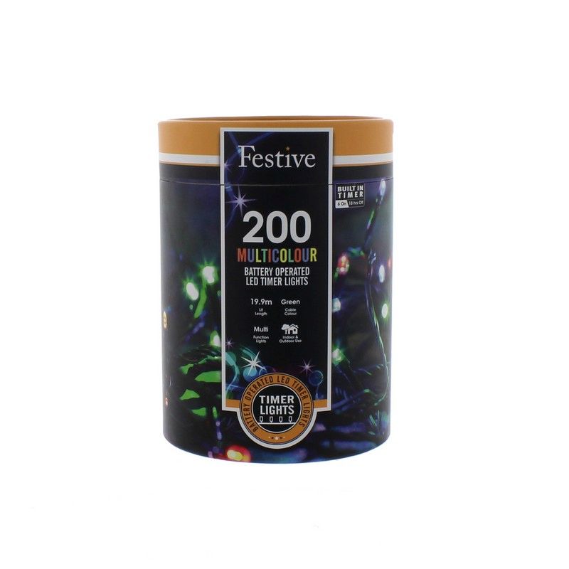 Christmas String Fairy Lights Multifunction Multicolour Outdoor 200 LED - 19.9m 