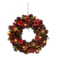 See more information about the Red Roses Indoor Illuminated Wreath 36cm