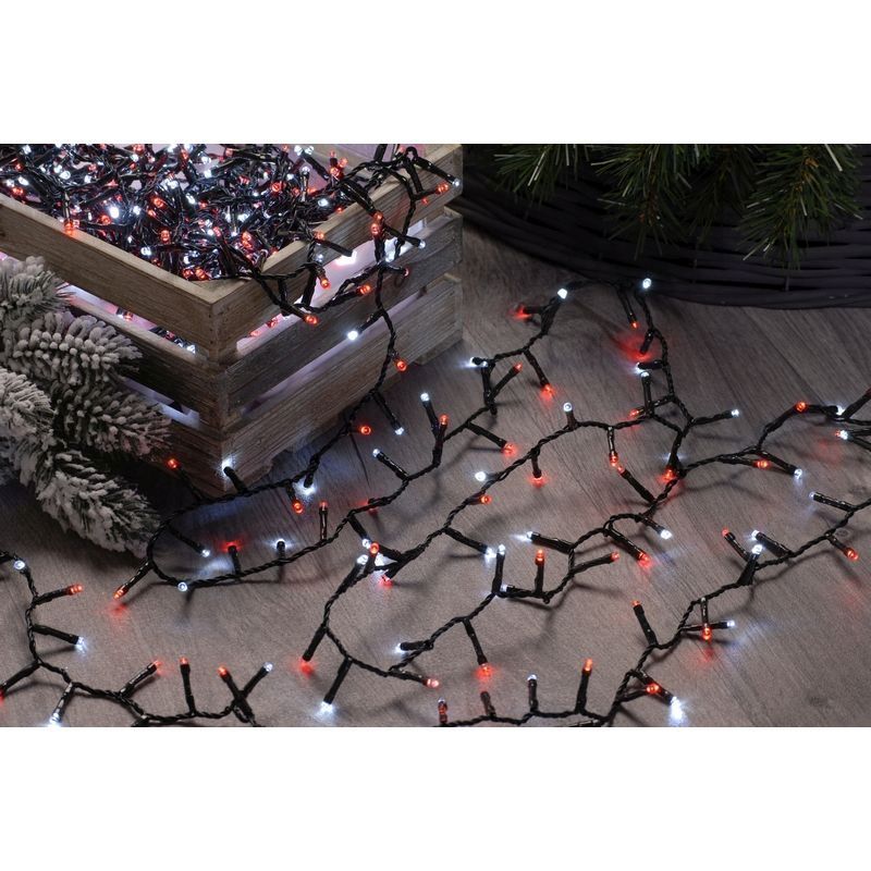 String Fairy Christmas Lights Animated Red & White Outdoor 300 LED - 7.77m Candy Cane 