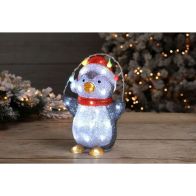See more information about the 40 LED Acrylic Rainbow Penguin Outdoor Illuminated Floor Decoration 30cm