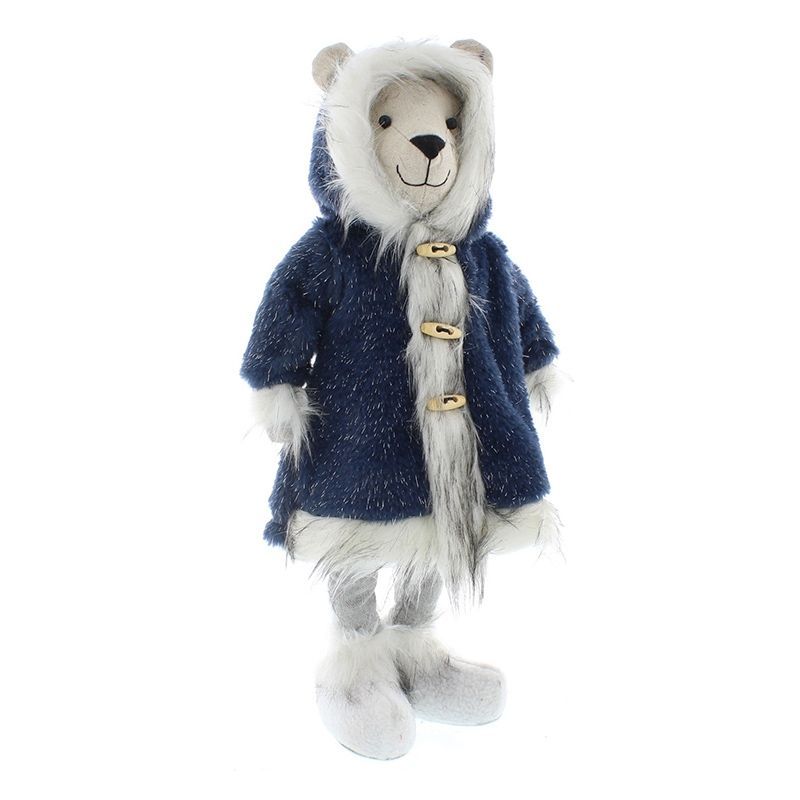 Polar Bear Christmas Decoration White & Blue - 47cm 