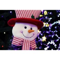 See more information about the Snowman Christmas Tree Topper Decoration White & Red - 33cm 
