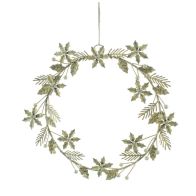 See more information about the Flower Wreath Christmas Decoration Gold - 25cm 