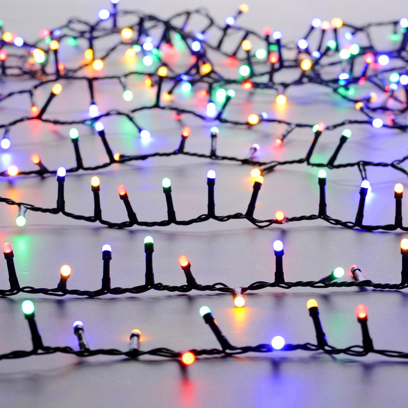 String Fairy Christmas Lights Multifunction Multicolour Outdoor 200 LED - 19.9m Glow-Worm 