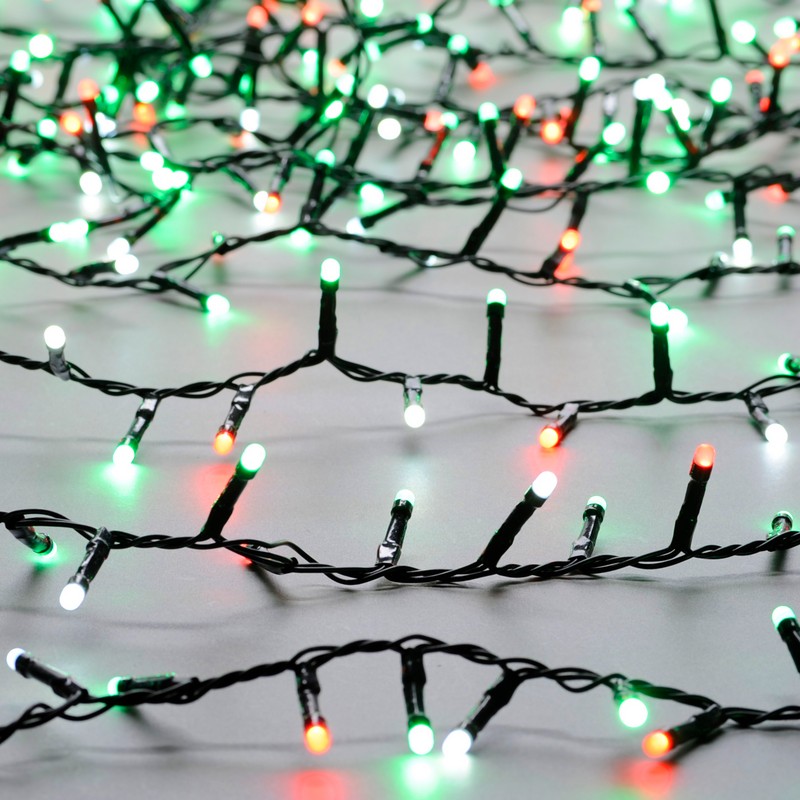 String Fairy Christmas Lights Multifunction Green & Red Outdoor 200 LED - 19.9m Glow-Worm
