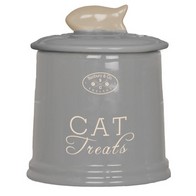 See more information about the Cat Treat Storage Grey Ceramic 20cm by Banbury