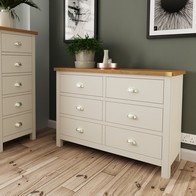 See more information about the Westbridge Large Chest of Drawers Oak Grey 6 Drawers