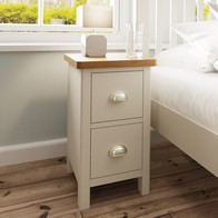 See more information about the Westbridge Light Oak & Dove Grey 2 Drawer Bedside Table