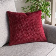 See more information about the Hamilton McBride 45cm x 45cm Berry Quilted Velvet Cushion