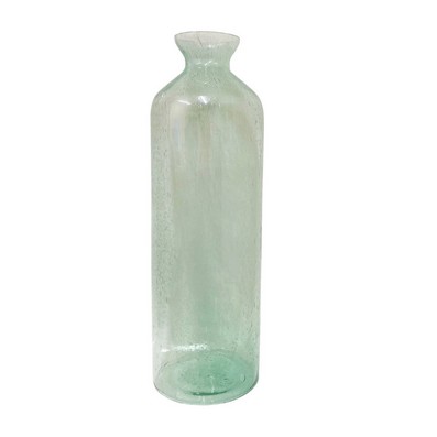 See more information about the Vase Glass Green with Bubble Pattern - 41cm