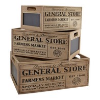 See more information about the 3 x Wood Chalkboard Crates - Natural