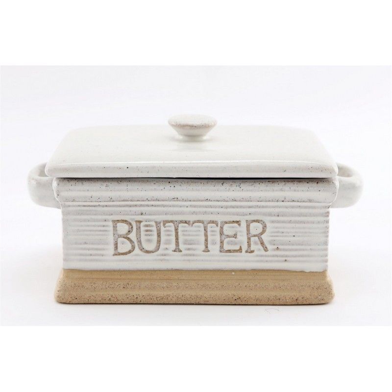 Butter Dish Ceramic White - 19cm
